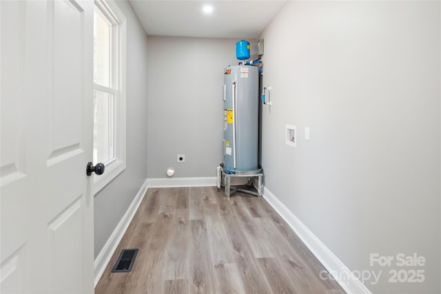 utility room with electric water heater