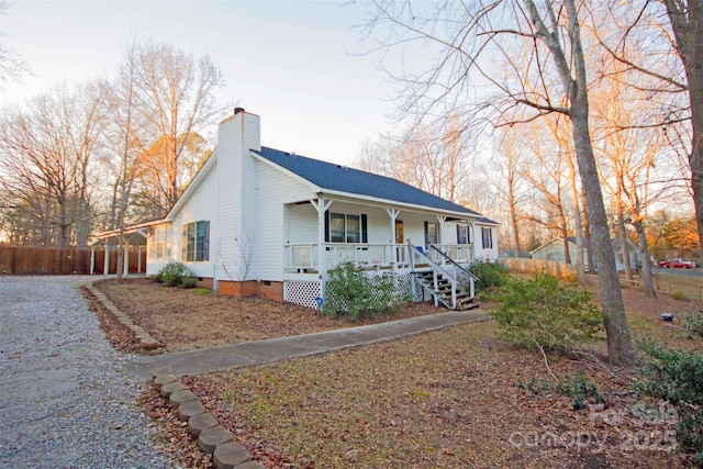 view of front of house with a porch