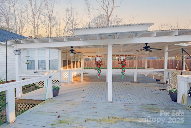 view of deck at dusk