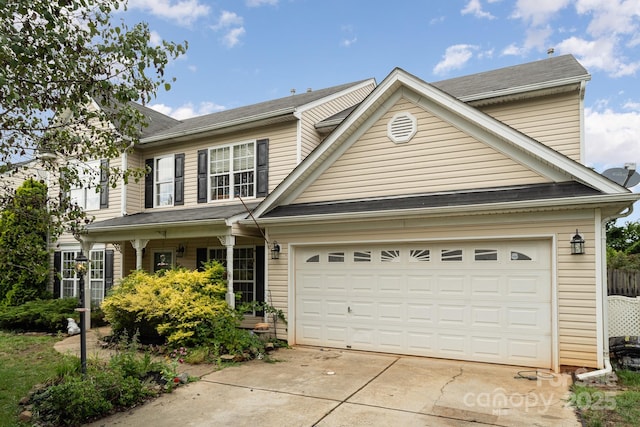 view of front of home with a garage