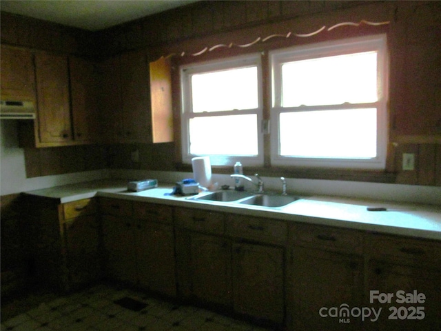 kitchen with sink and range hood