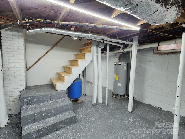 basement with water heater