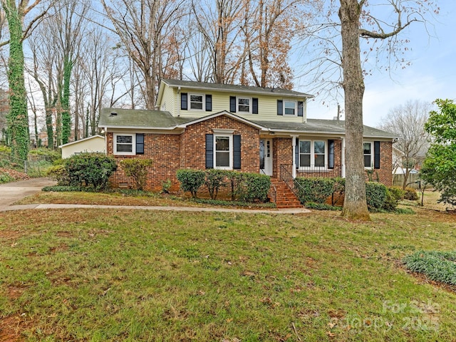 front facade with a front lawn