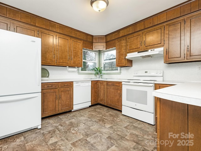 kitchen with white appliances