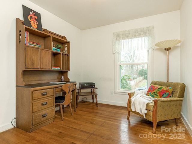 office featuring hardwood / wood-style flooring and a wealth of natural light