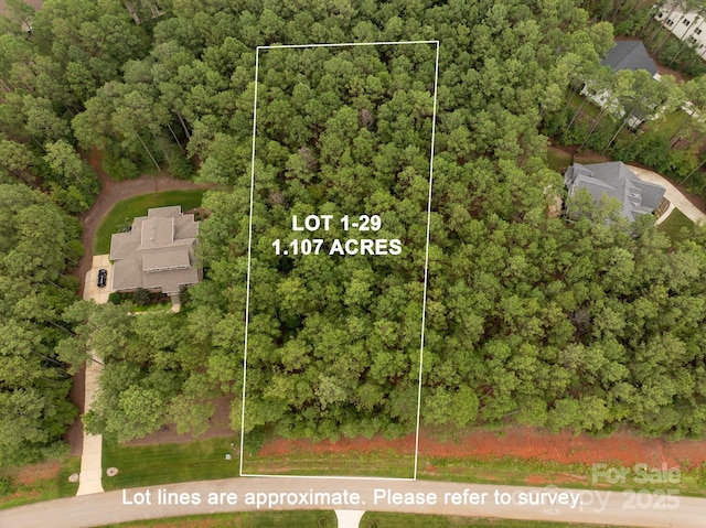 aerial view of property's location with property boundaries highlighted
