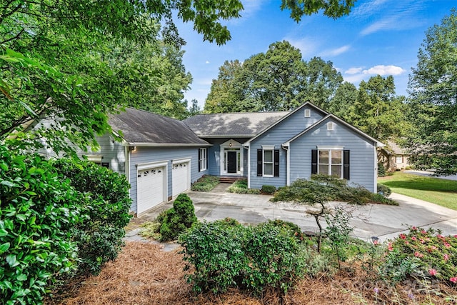 ranch-style home with a garage