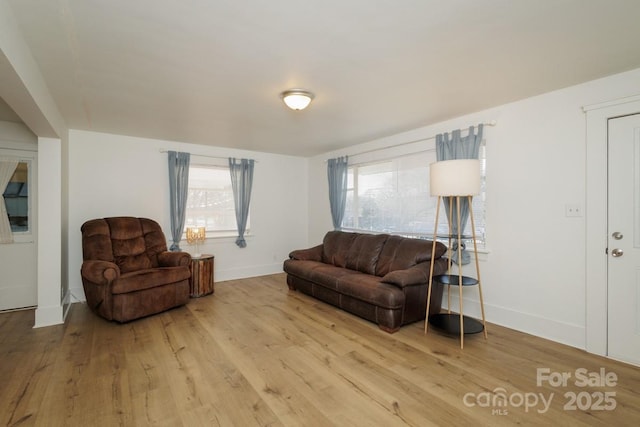 living room featuring light hardwood / wood-style flooring