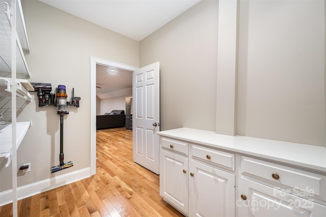 interior space with light hardwood / wood-style flooring