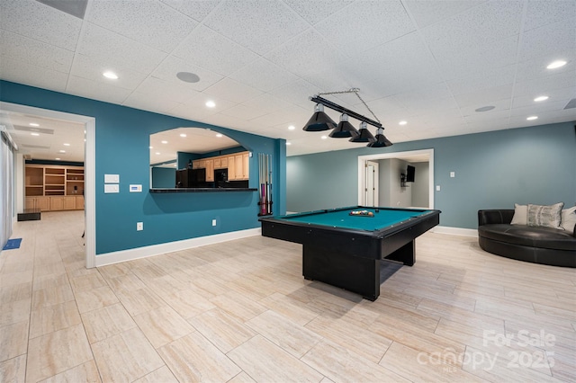 recreation room featuring billiards