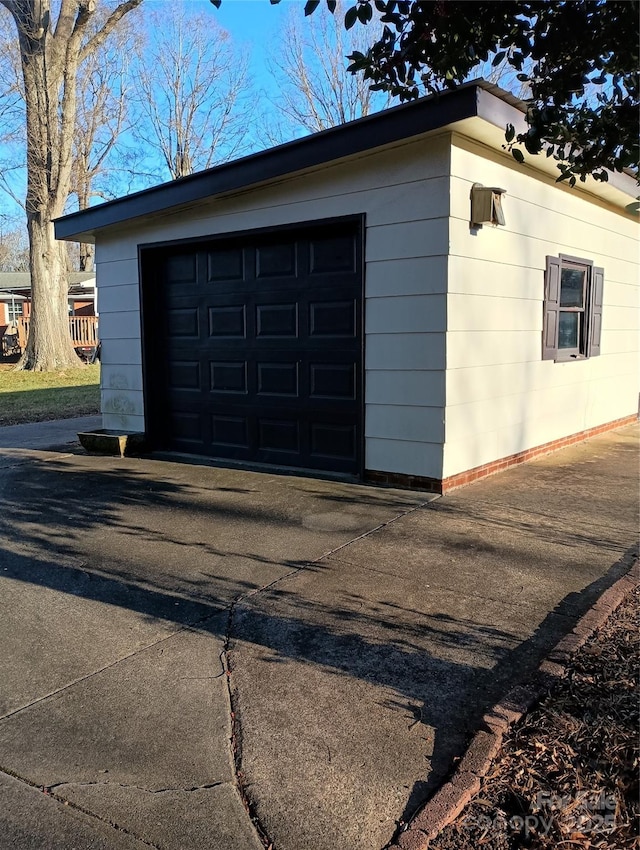 view of garage