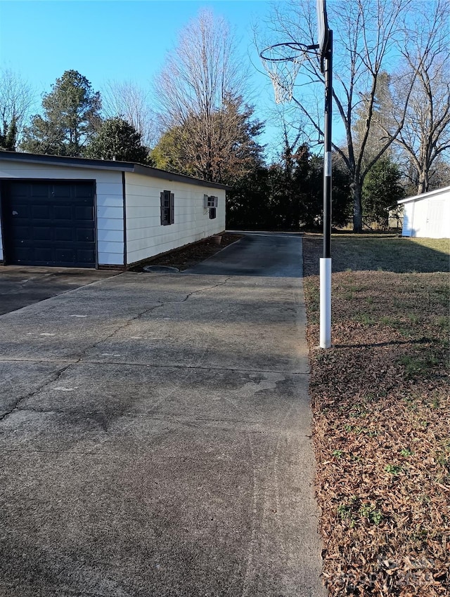 view of garage