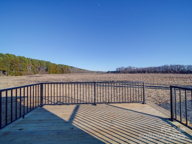 deck with a rural view