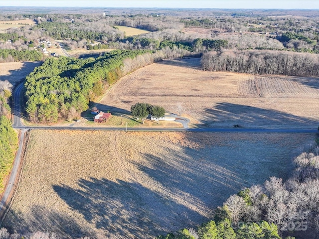 aerial view featuring a rural view