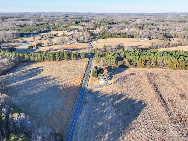 aerial view featuring a rural view