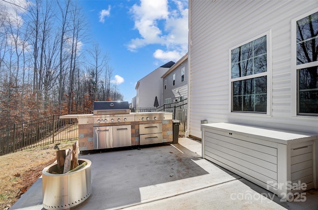 view of patio featuring a grill and area for grilling