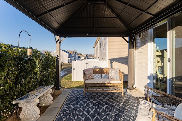 view of patio / terrace with a gazebo