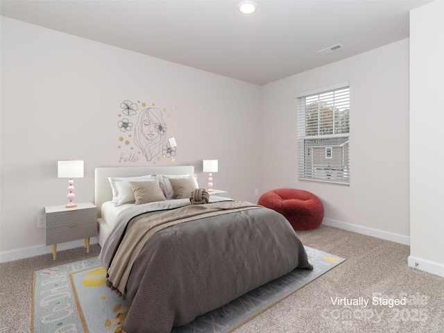 bedroom with carpet