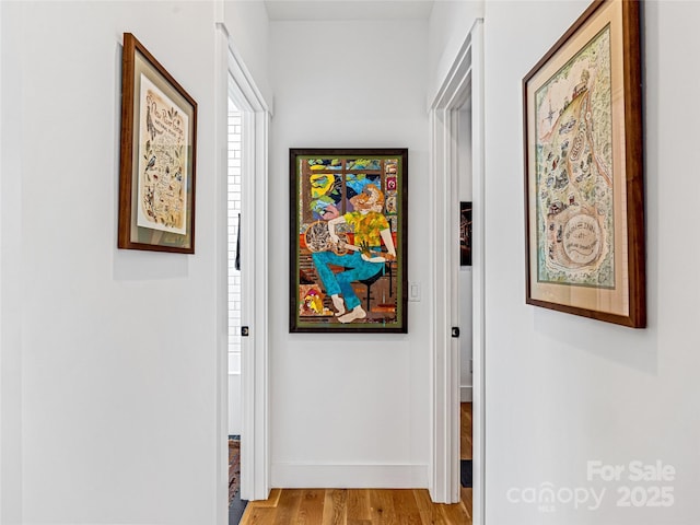 hallway featuring light hardwood / wood-style flooring