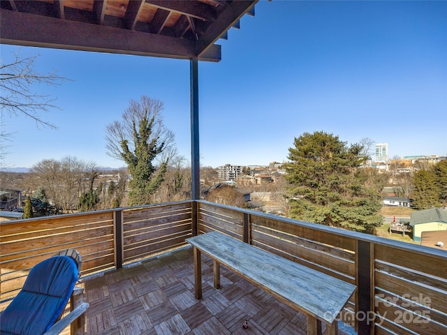 view of patio with a balcony