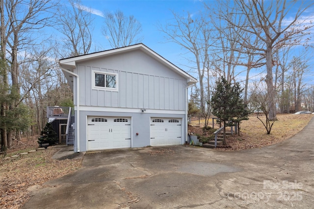 view of home's exterior featuring a garage