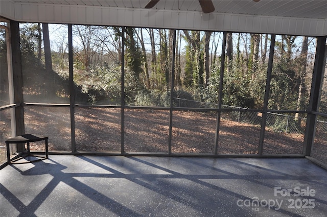 view of unfurnished sunroom