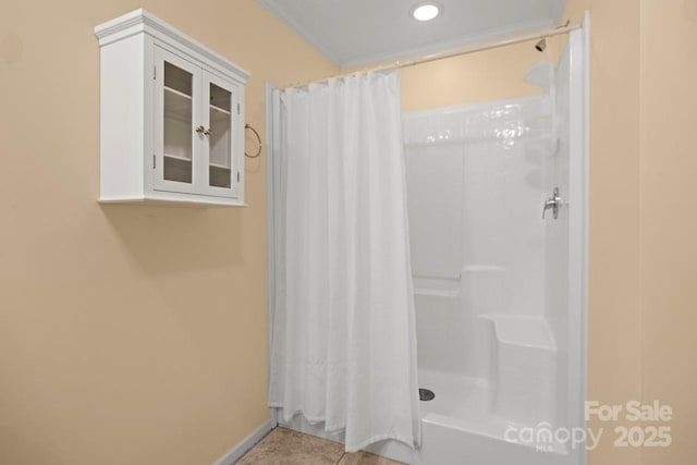 bathroom featuring walk in shower