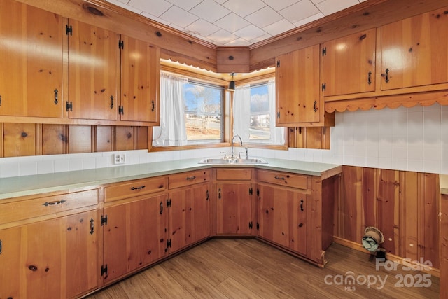 kitchen featuring light hardwood / wood-style floors and sink