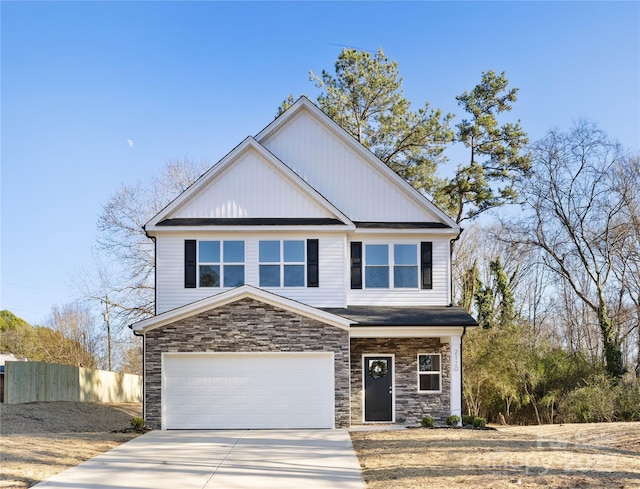 view of front of home with a garage