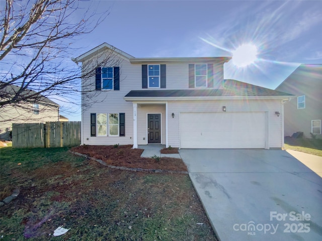 front of property featuring a garage