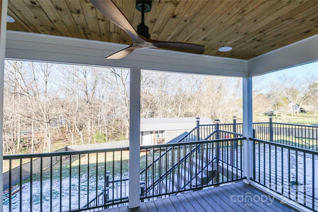 deck featuring ceiling fan