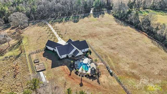 bird's eye view featuring a rural view