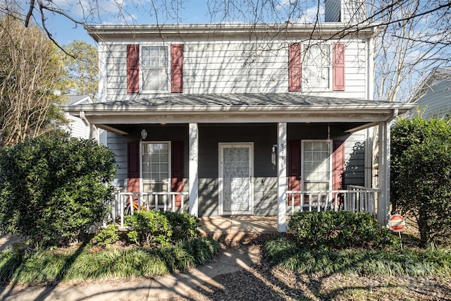 view of front of home featuring covered porch