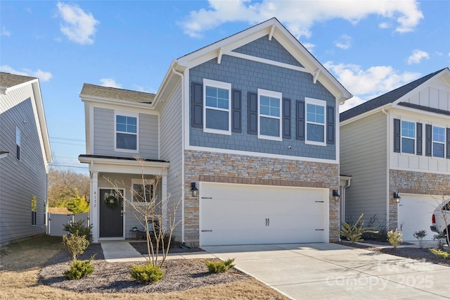 view of front of home with a garage