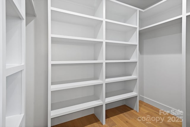 walk in closet featuring hardwood / wood-style floors