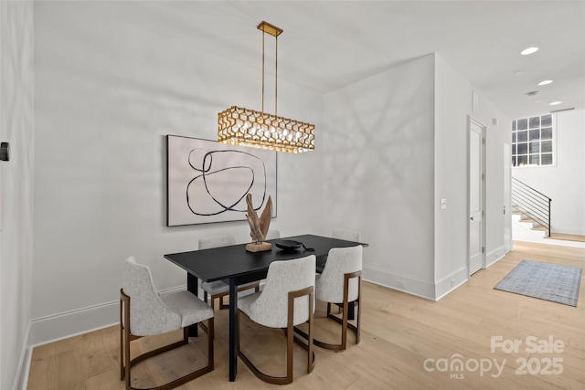 dining area featuring light hardwood / wood-style flooring