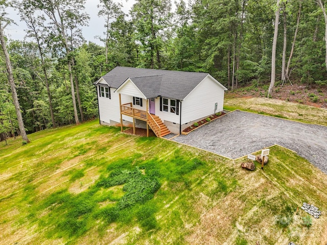 474 Hague Dr, Columbus, NC 28722 - view of front of property with driveway, crawl space, and a front yard