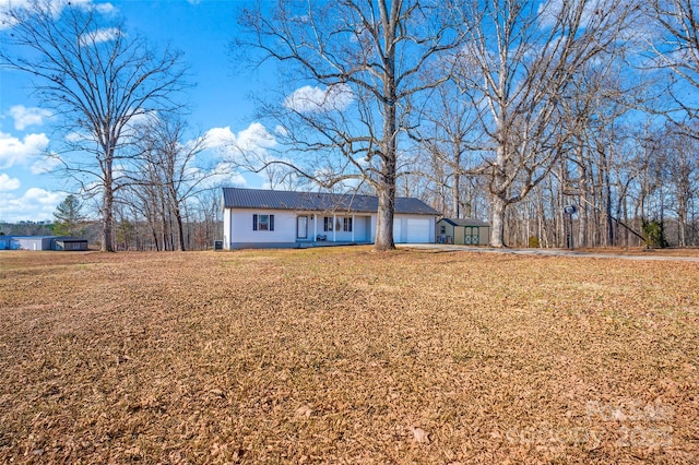 single story home with a garage