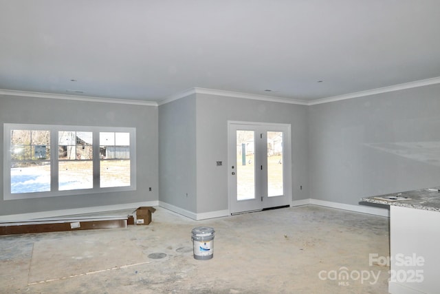 interior space featuring ornamental molding