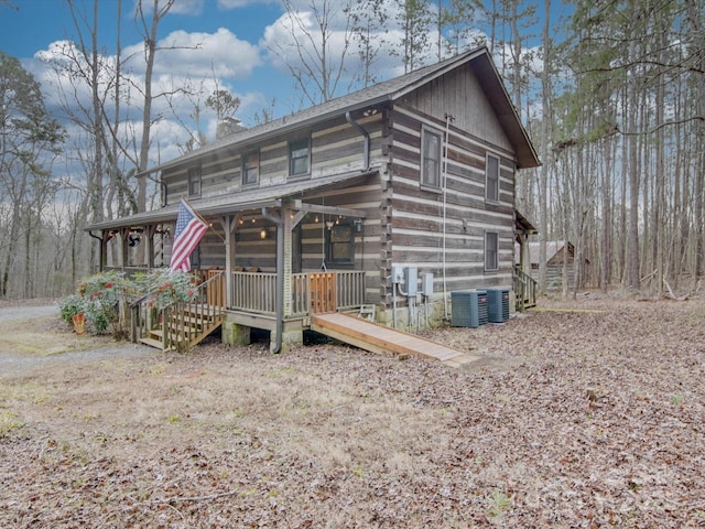 view of front of home with central AC