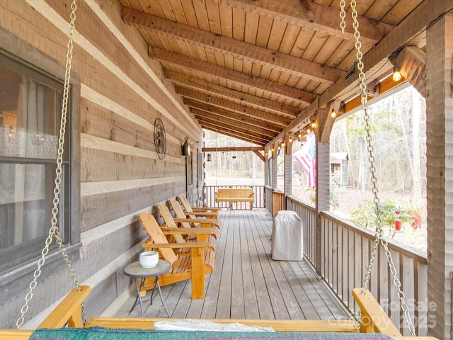 view of wooden deck