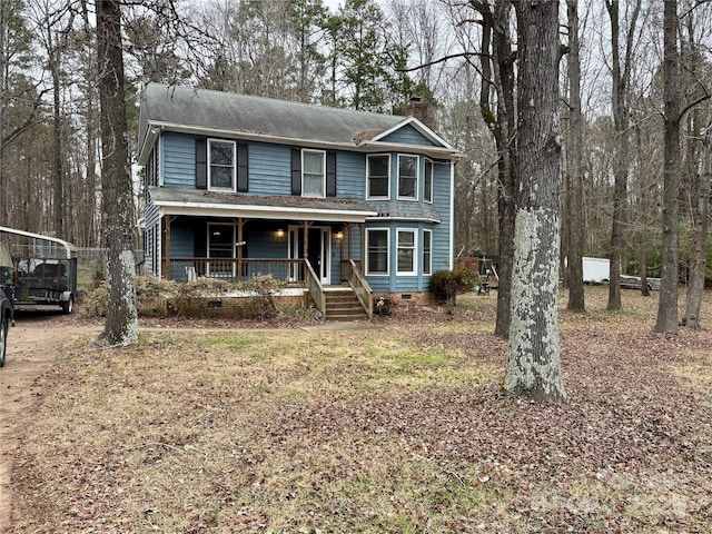 front of property with a porch