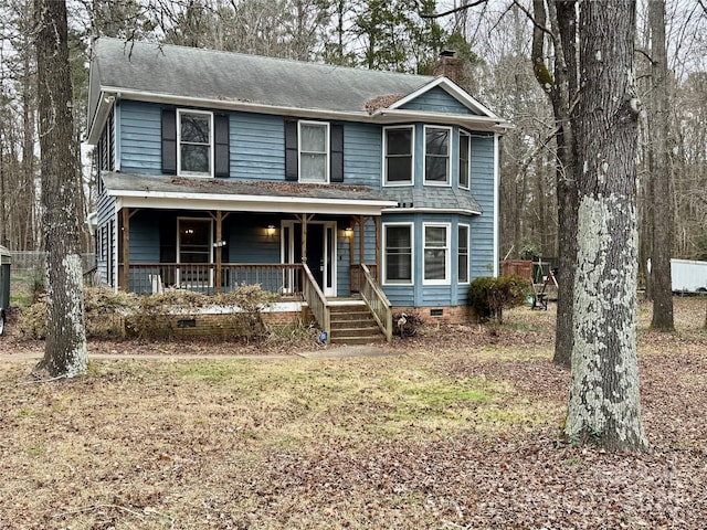 view of front property with a porch