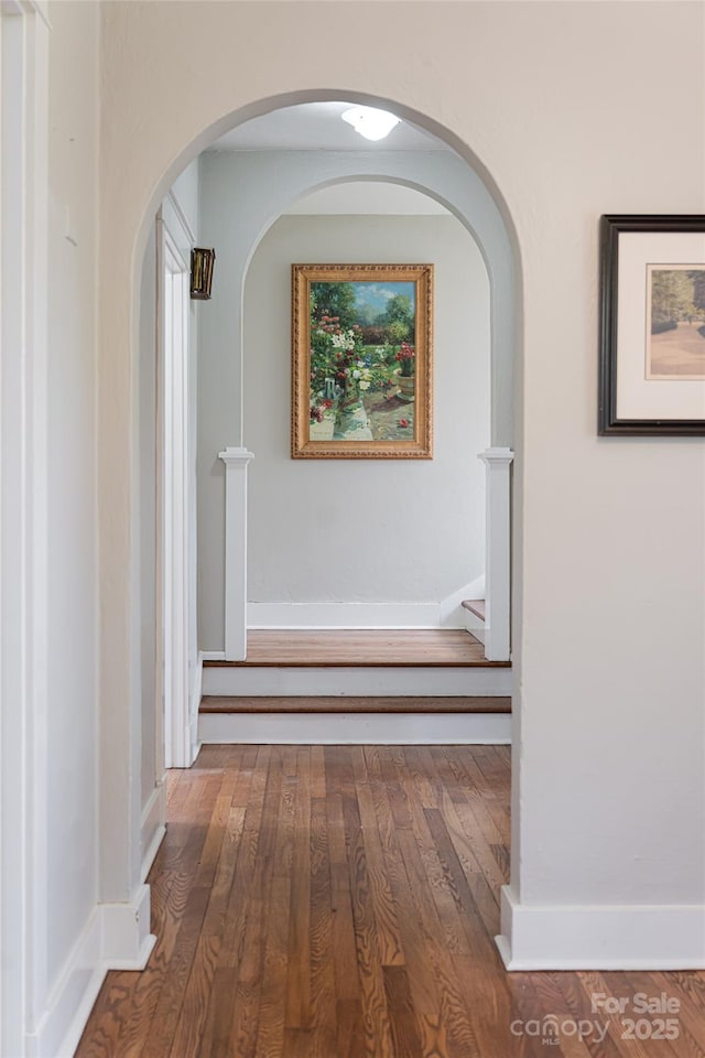 hallway featuring hardwood / wood-style floors