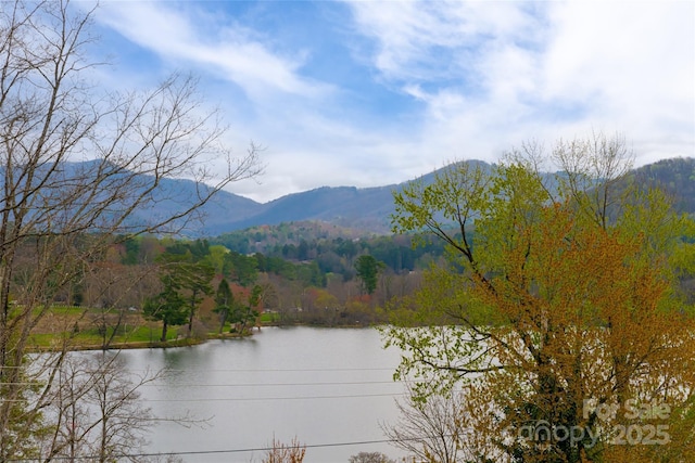 water view with a mountain view