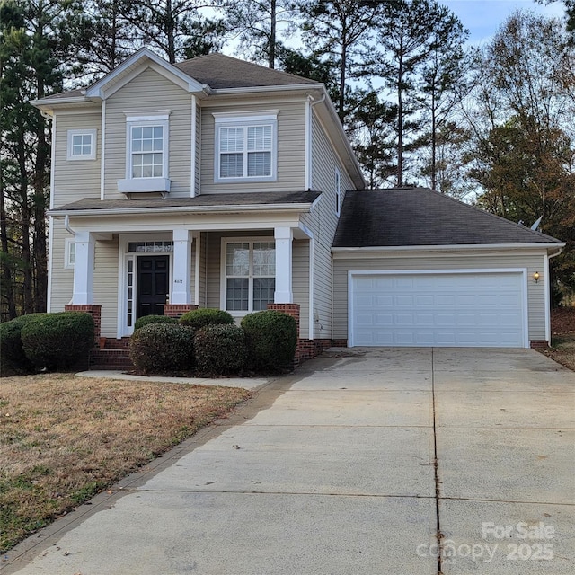 view of property featuring a garage