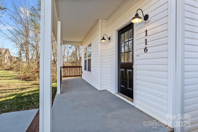 view of patio / terrace with a porch