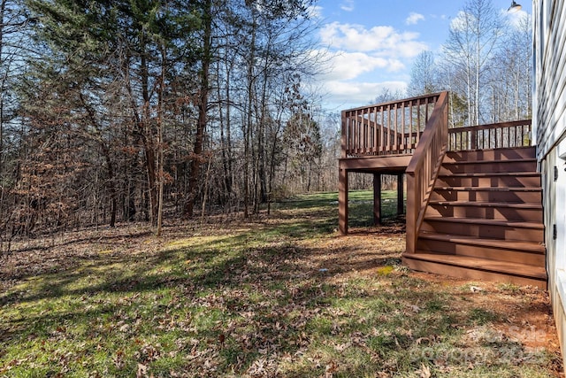 view of yard featuring a deck