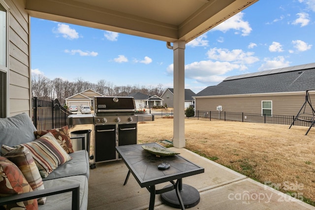 view of patio featuring an outdoor living space