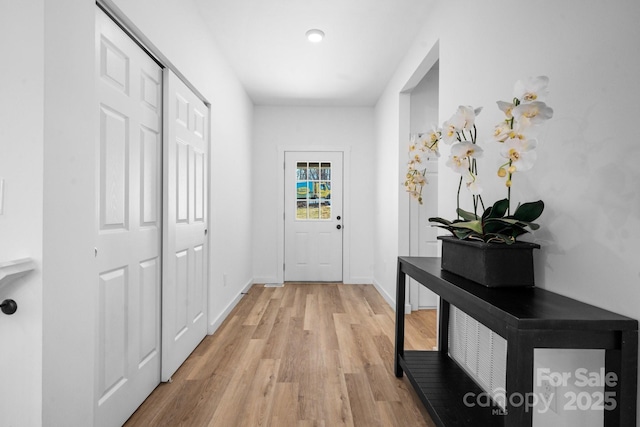 entryway featuring light wood-type flooring